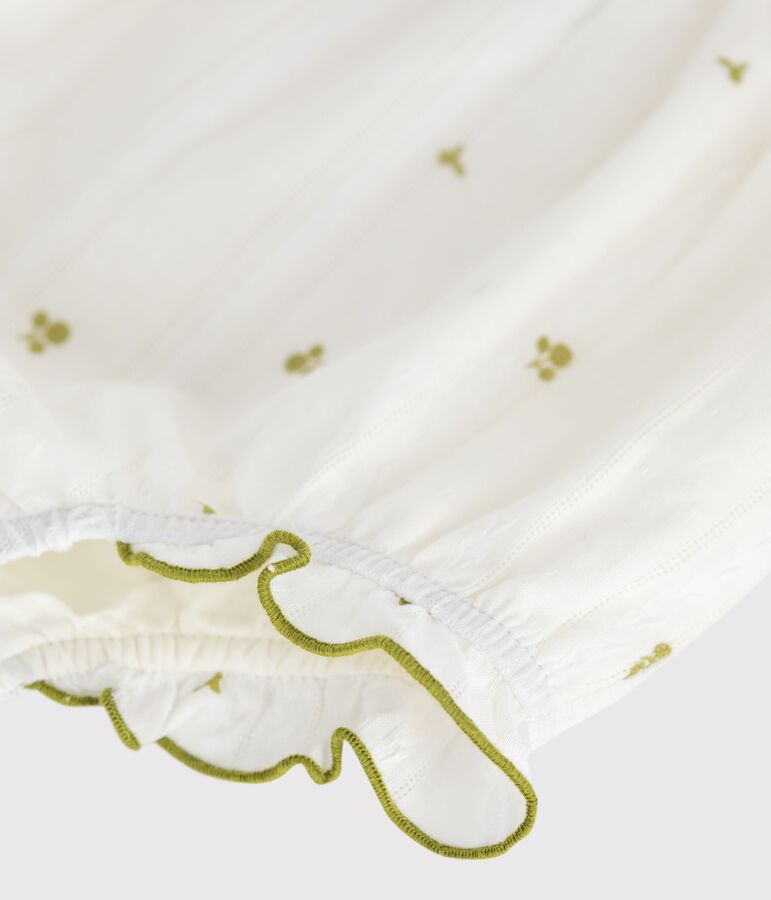 Babies' cotton bloomers printed with flowers green/green