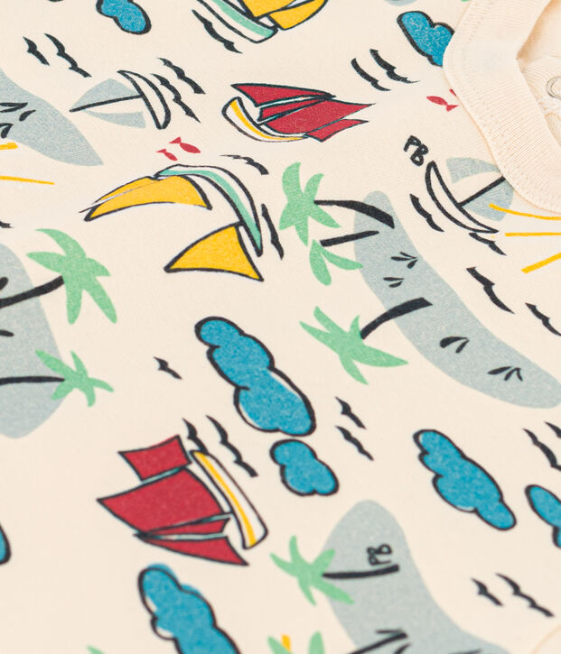 Babies' Printed Jersey Playsuit Ecru/multicolor