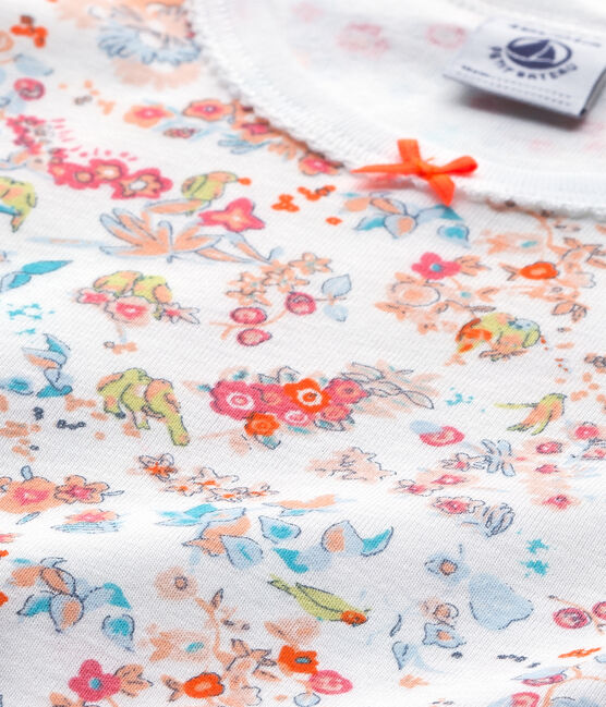 Girls' print nightdress ECUME white/CUPCAKE pink/MULTICO