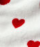 Babies' Heart Pattern Terry Bath Cape MARSHMALLOW white/TERKUIT red