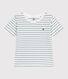 Children's short-sleeved stripy cotton T-shirt