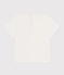 Babies' short-sleeved plain cotton T-shirt MARSHMALLOW white/MULTICO white