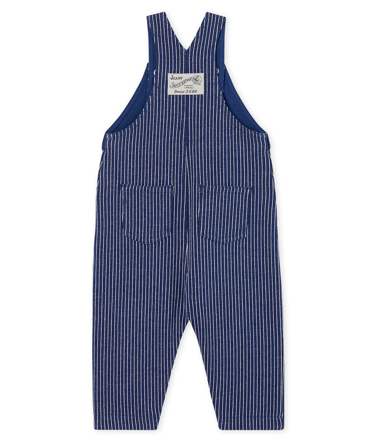Baby Boys' Striped Knit Long Dungarees blue/white