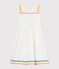 Children's  long cotton dress with straps white