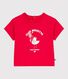 Babies' short-sleeved cotton T-shirt with a seagull motif