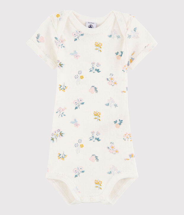 Baby Girls' Short-Sleeved Bodysuit white/multicolor