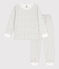 Girls' Floral Fleece Pyjamas MARSHMALLOW white/MULTICO white