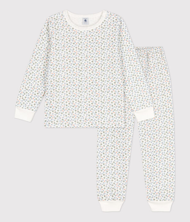 Girls' Floral Fleece Pyjamas white/multicolor