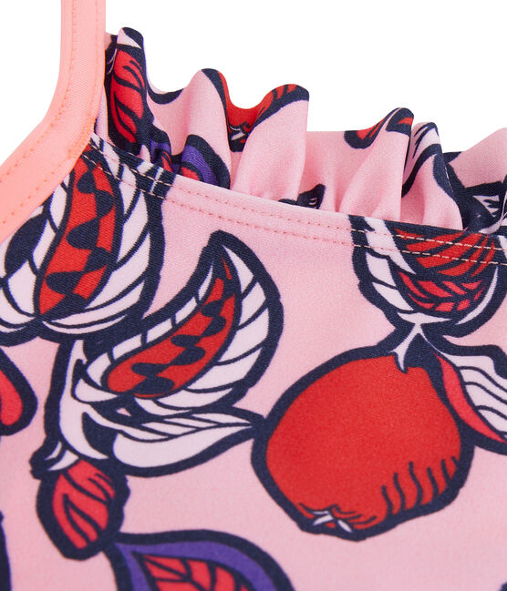 Girl's Eco-Friendly Swimsuit PATIENCE pink/MULTICO white