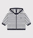 Babies' Stripy Thick Jersey Breton Hoodie