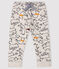 Baby boy's tubular knit trousers BELUGA grey/MULTICO white