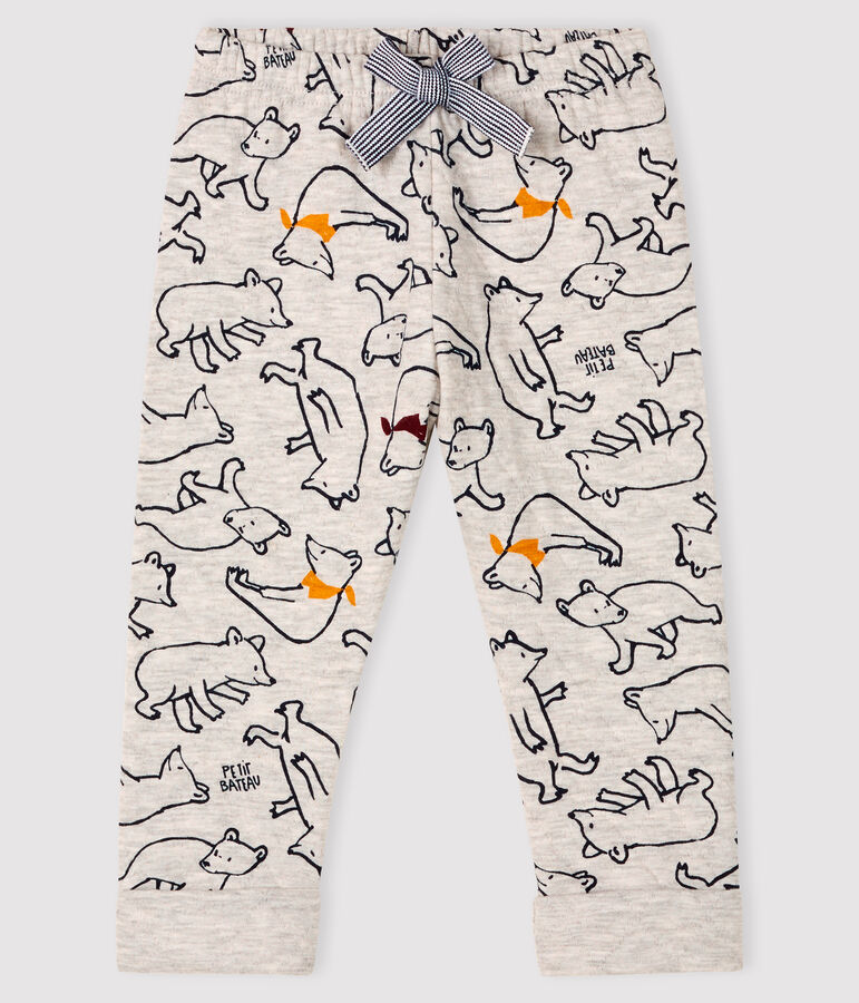 Baby boy's tubular knit trousers grey/multicolor