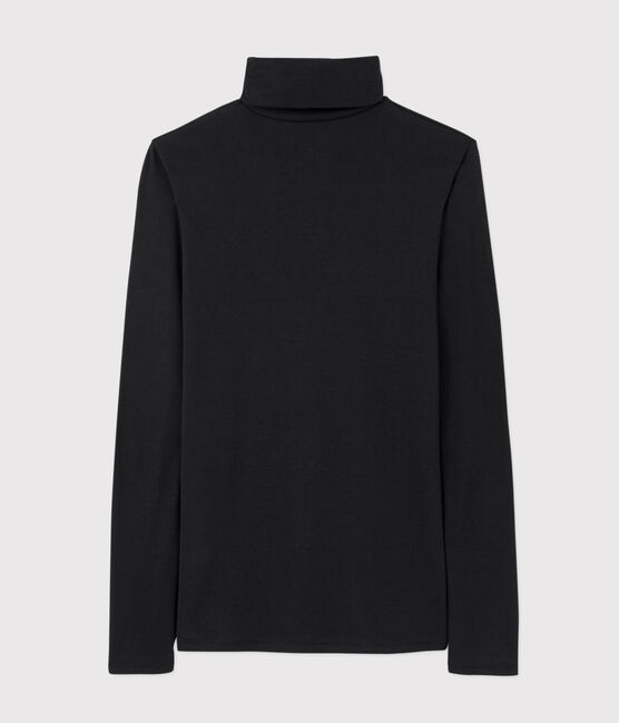 Women's Iconic Cotton Roll Neck T-Shirt NOIR black