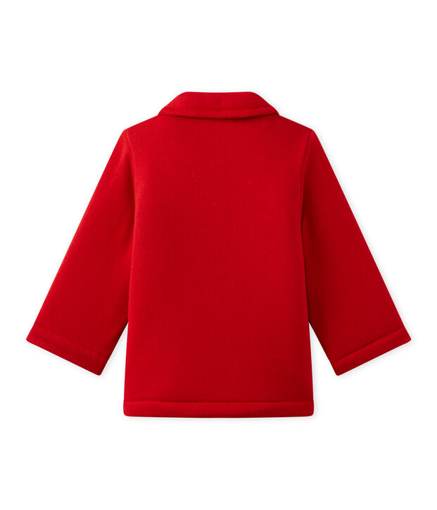 Unisex baby's pea jacket in fleece red