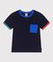 Children's short-sleeved cotton T-shirt SOIR blue