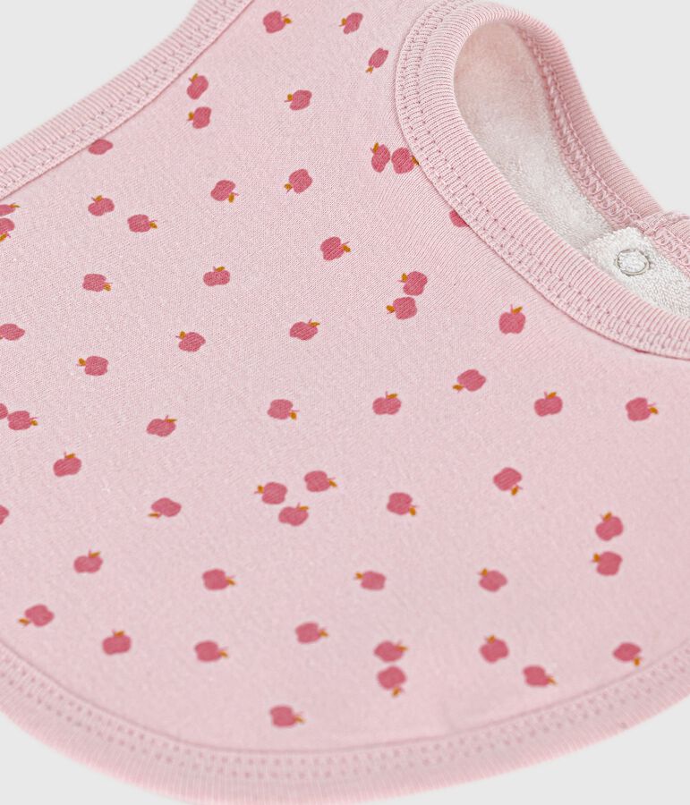 Newborn babies' printed cotton bib pink/multicolor