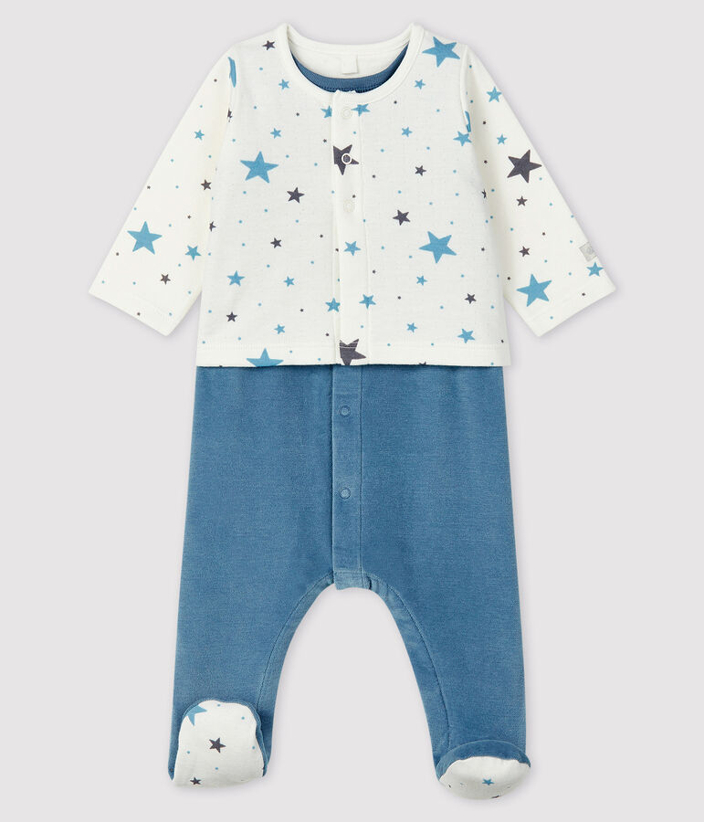 Babies' Starry Blue Velour Two-Piece grey/multicolor