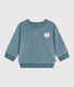 Babies' plain terry velour sweatshirt
