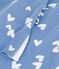 Women's cotton nightdress with a grandad neckline and a heart print blue/white