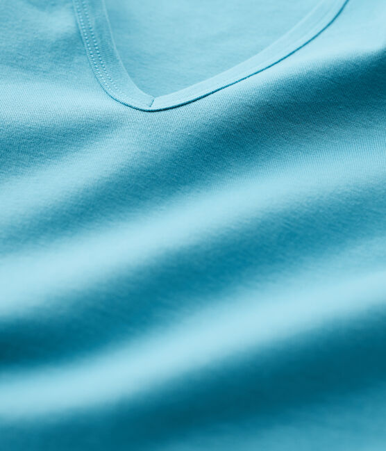 Women's Iconic V-Neck Cotton T-Shirt MIROIR blue