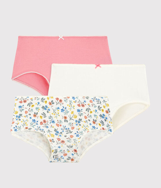 Girls' Retro Floral Cotton Hipsters - 3-Pack variante 1
