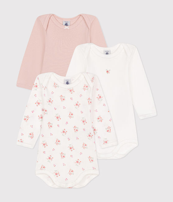 Babies' long-sleeved floral bodysuits - 3-pack variante 1