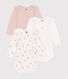 Babies' long-sleeved floral bodysuits - 3-pack