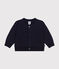 Babies' Quilted Tube Knit Baseball Jacket SMOKING blue