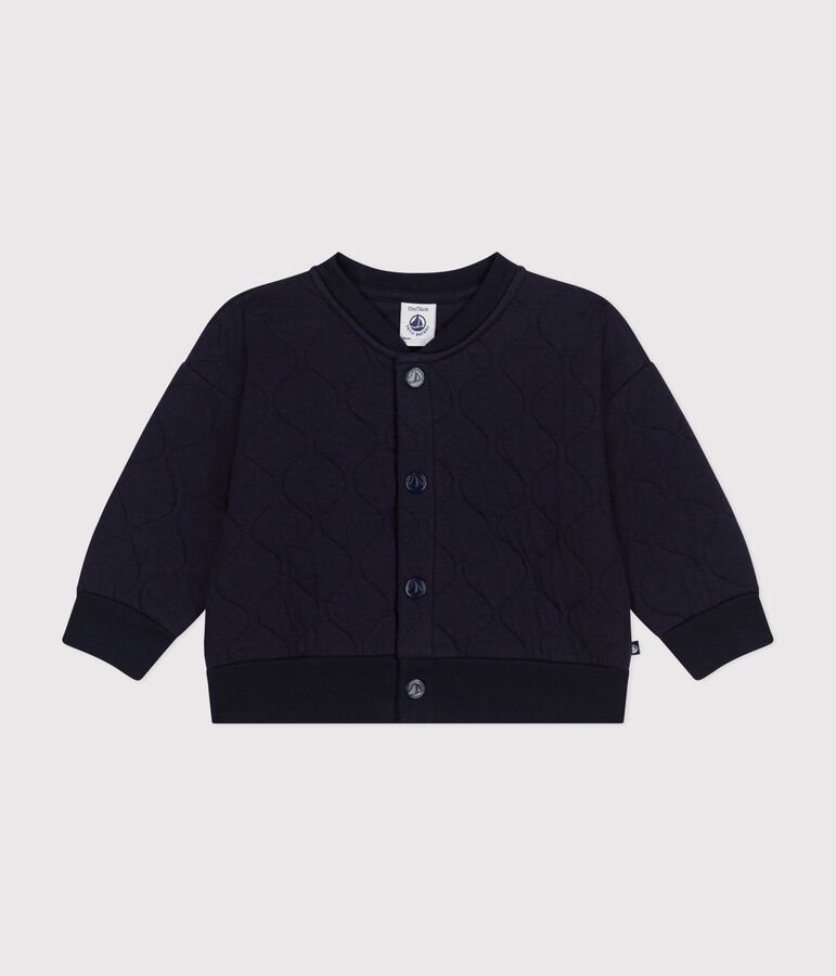 Babies' Quilted Tube Knit Baseball Jacket blue