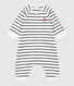 Babies' Sailor Striped Organic Cotton Fleece Jumpsuit
