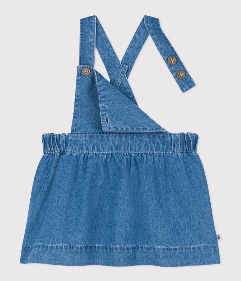 Babies' Sleeveless Light Denim Dress blue