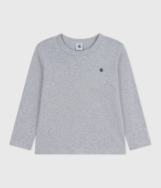Children's long-sleeved plain cotton T-shirt FUMEE CHINE grey