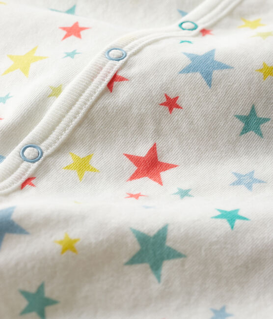 Unisex Baby's Tube Knit Sleepsuit MARSHMALLOW white/MULTICO white