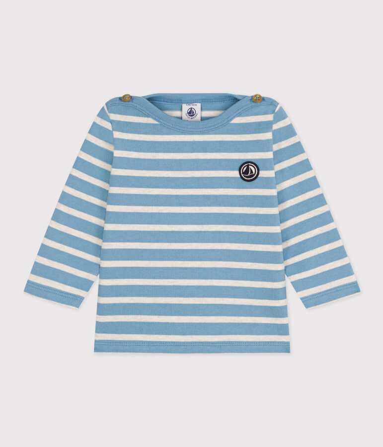 Babies' Thick Jersey Breton Top AZUL /MONTELIMAR