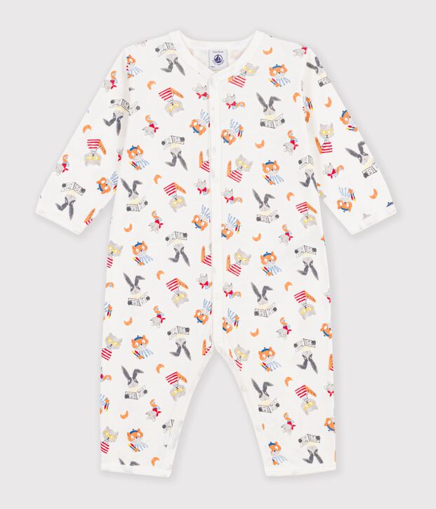 Pyjama b&eacute;b&eacute; en coton sans pieds imprim&eacute; animaux white/multicolor