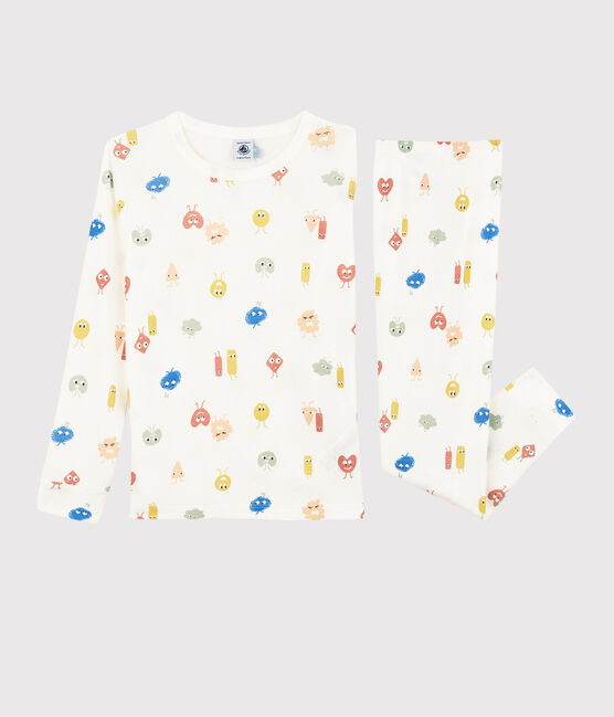 Unisex Feelings Themed Cotton/Lyocell Pyjamas MARSHMALLOW white/MULTICO white