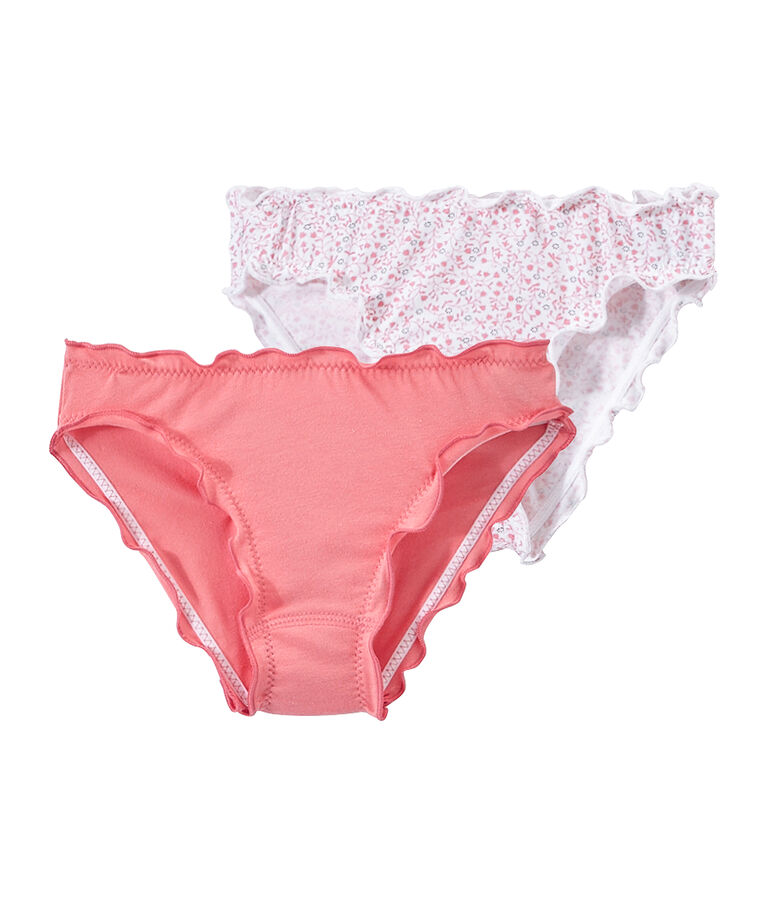 Set of 2 girls' panties with frills LOT white