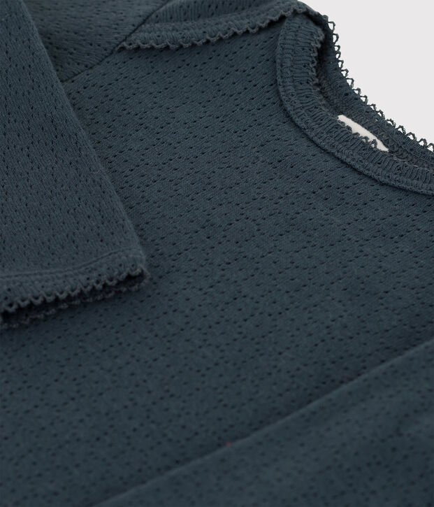 Babies' Long-Sleeved Openwork Bodysuit grey