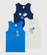 Boys' Paris-Themed Cotton Vests - 3-Pack