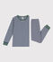 Children's Unisex Pinstriped Tube Knit Pyjamas MEDIEVAL blue/MONTELIMAR