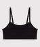 Women's Plain Cotton and Elastane Bra BLACK black