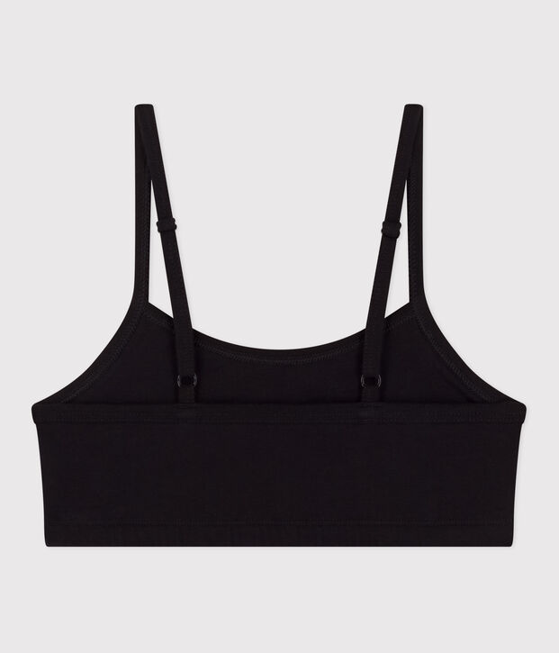 Women's Plain Cotton and Elastane Bra black