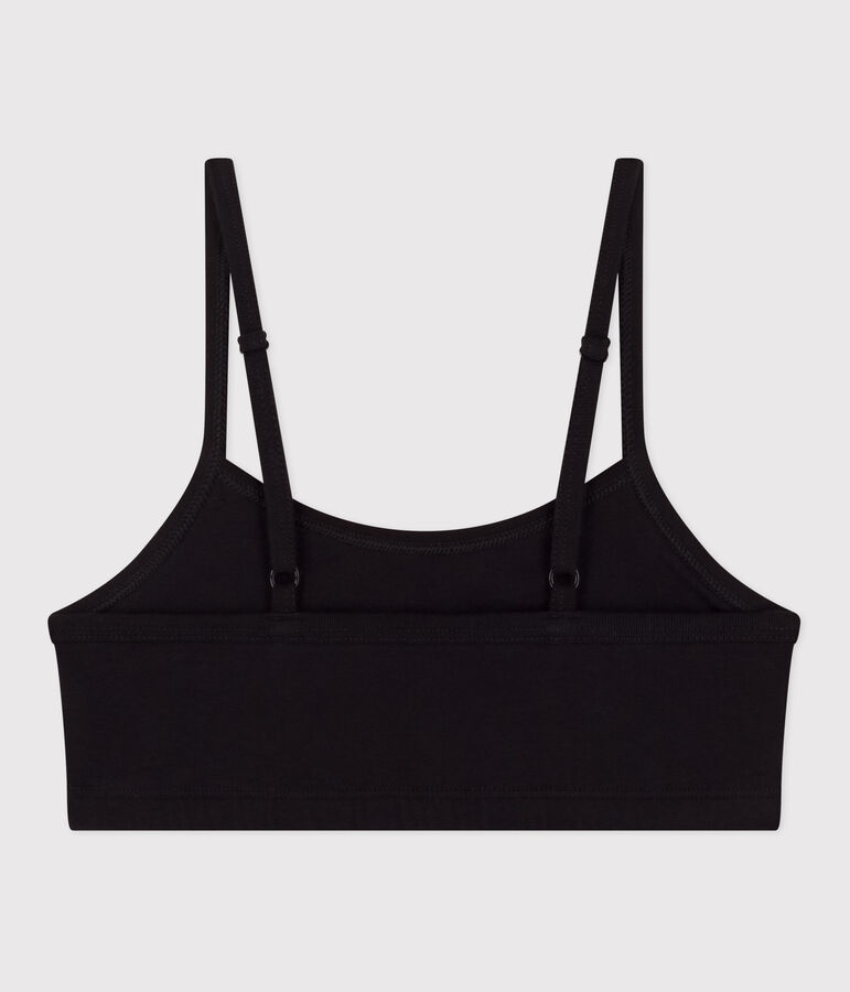 Women's Plain Cotton and Elastane Bra black