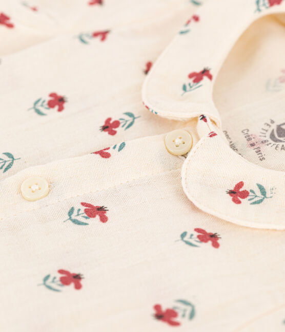 Babies' Printed Cotton Gauze Playsuit AVALANCHE white/MULTICO