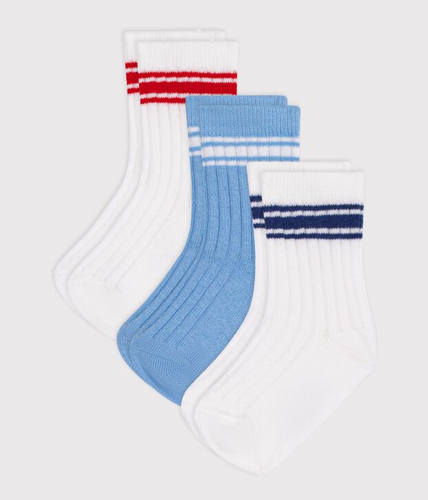 3 pairs of babies' cotton socks multicolor