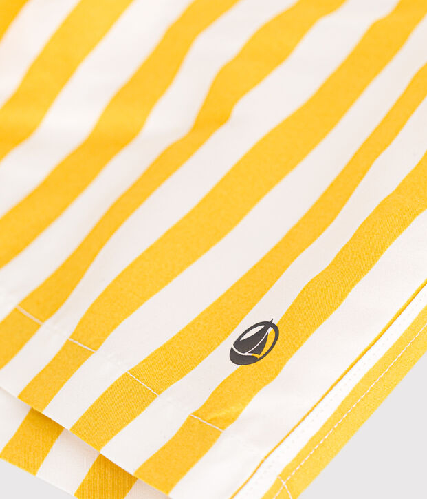Boys' Striped Swim Shorts white/yellow