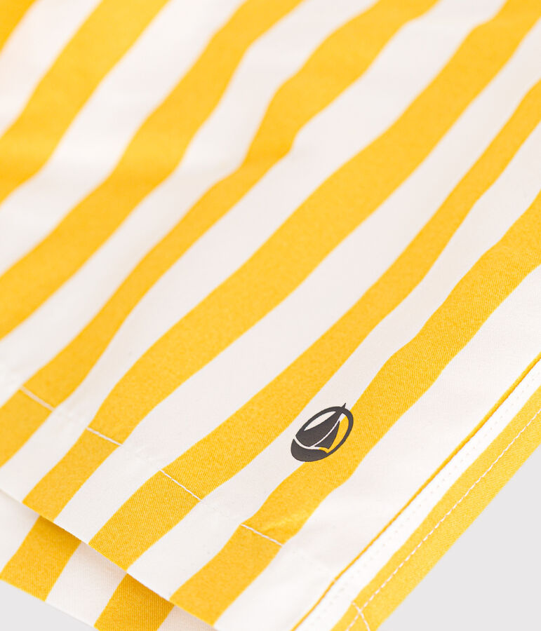 Boys' Striped Swim Shorts MARSHMALLOW yellow/NECTAR