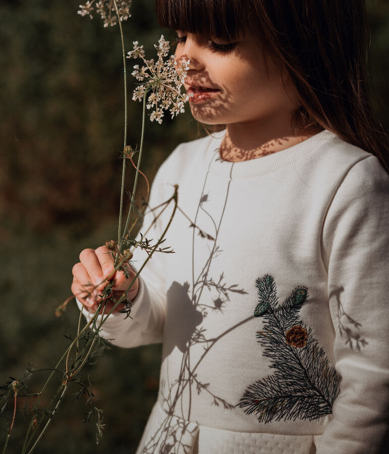 Petit Bateau x Deyrolle Girls' Dress MARSHMALLOW white