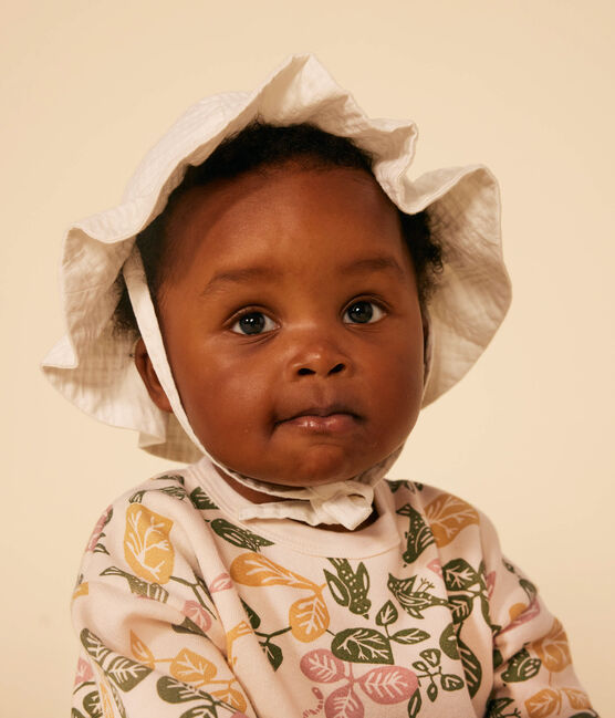 Baby Girls' Textured Floppy Hat MARSHMALLOW white