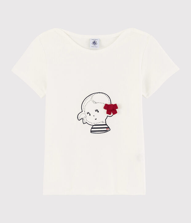 Girls' Short-Sleeved Cotton T-Shirt white
